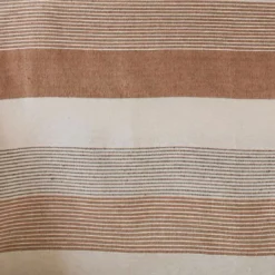 Becquetlot de 2 housses de coussin ou d'oreiller en coton beige à rayures - TRÉPORT