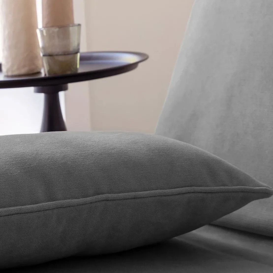 BecquetLot de 2 housses de coussin GALENA CLIC - gris anthracite
