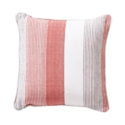 BecquetLot de 2 housses de coussin ou d'oreiller en coton terracotta à rayures - TRÉPORT