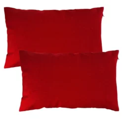 BecquetLot de 2 housses de coussin unies rectangulaires - Rouge