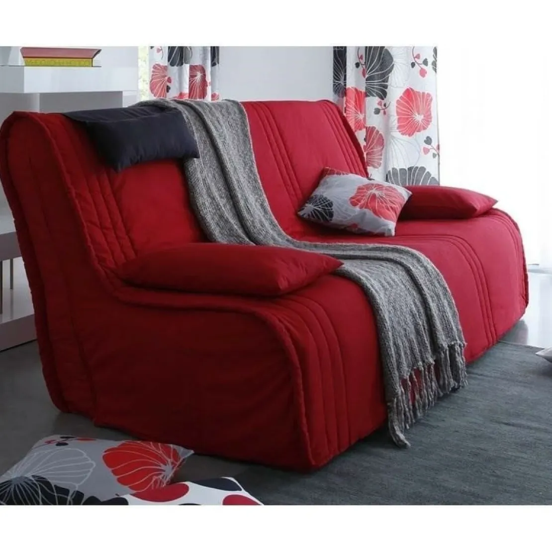 BecquetLot de 2 housses de coussin unies rectangulaires - Rouge