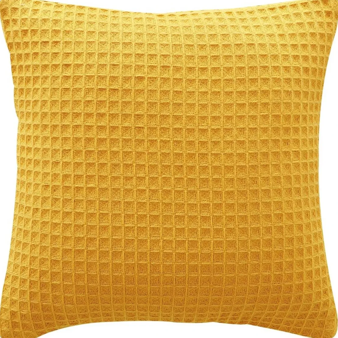 BecquetLot de 2 housses de coussin en coton nid d'abeille jaune curry - FEROE