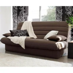 BecquetLot de 2 housses de coussin accoudoir doudoune - Taupe