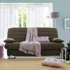 BecquetLot de 2 housses de coussin accoudoir doudoune - Taupe