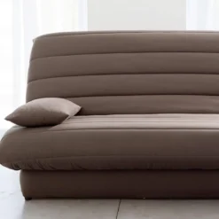BecquetLot de 2 housses de coussin accoudoir doudoune - Taupe