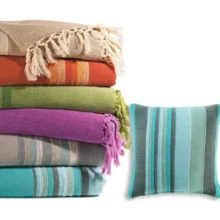 BecquetLot de 2 housses d'oreiller ou de coussin en coton bleu turquoise - ORIONA