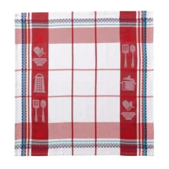 BecquetLot de 3 ou de 6 Torchons en coton 65 x 70 BERRY Multicolore