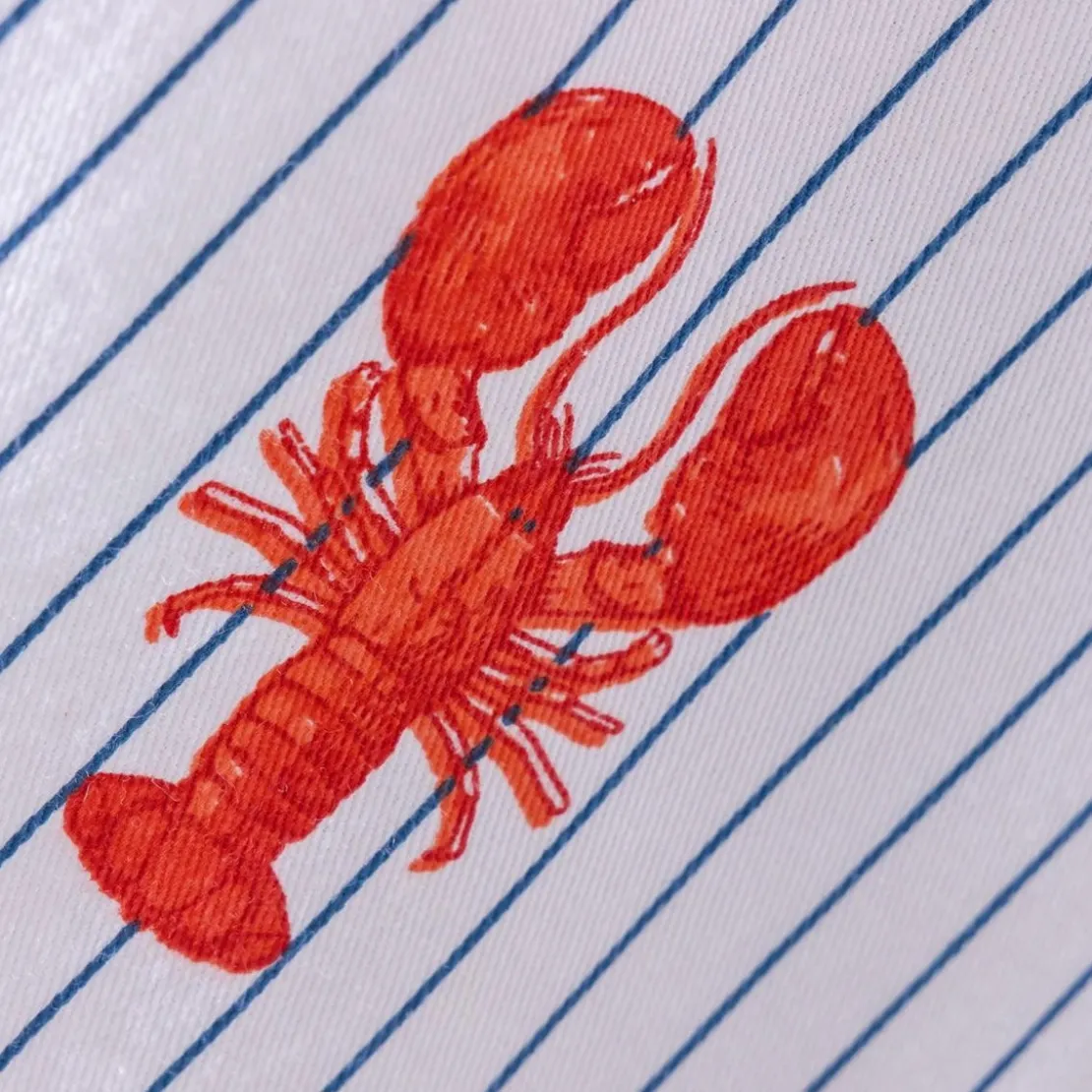 BecquetLot de 2 ou 4 torchons bleu et blanc à motifs homards et nid-d’abeilles - LOBSTI