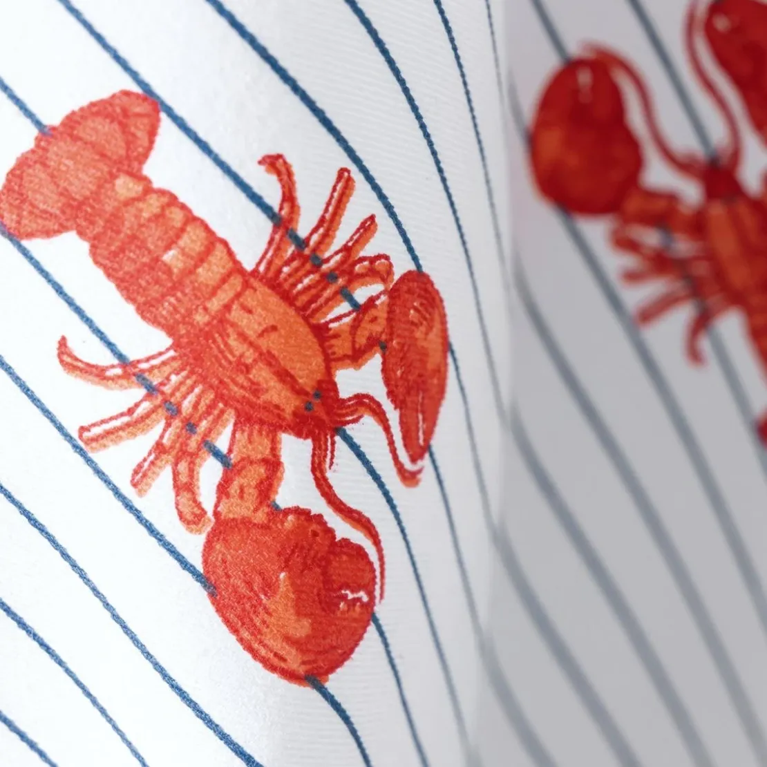 BecquetLot de 2 ou 4 torchons bleu et blanc à motifs homards et nid-d’abeilles - LOBSTI