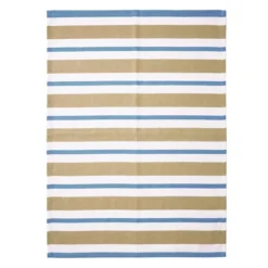BecquetLot de 3 ou 6 torchons en coton bleu et beige à motifs carreaux et rayures - PACHOU
