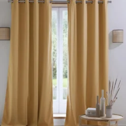 BecquetLot de 2 rideaux ROSEW L135xH180 jaune ocre