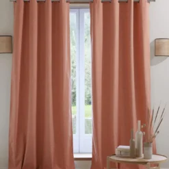BecquetLot de 2 rideaux ROSEW L135xH180 orange paprika