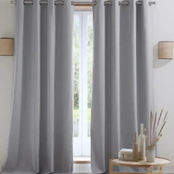 BecquetLot de 2 rideaux ROSEW L135xH180 gris