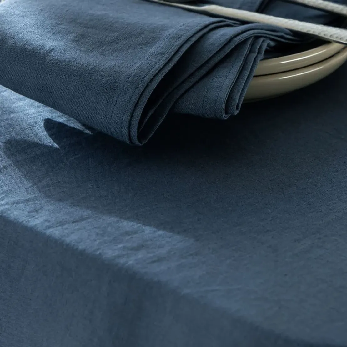 BecquetLot de 4 Serviette de table 45 x 45 cm NAP.COTOLINEN - bleu orage