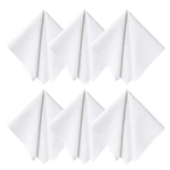 BecquetLot de 6 serviettes de table en coton blanc uni - LONA