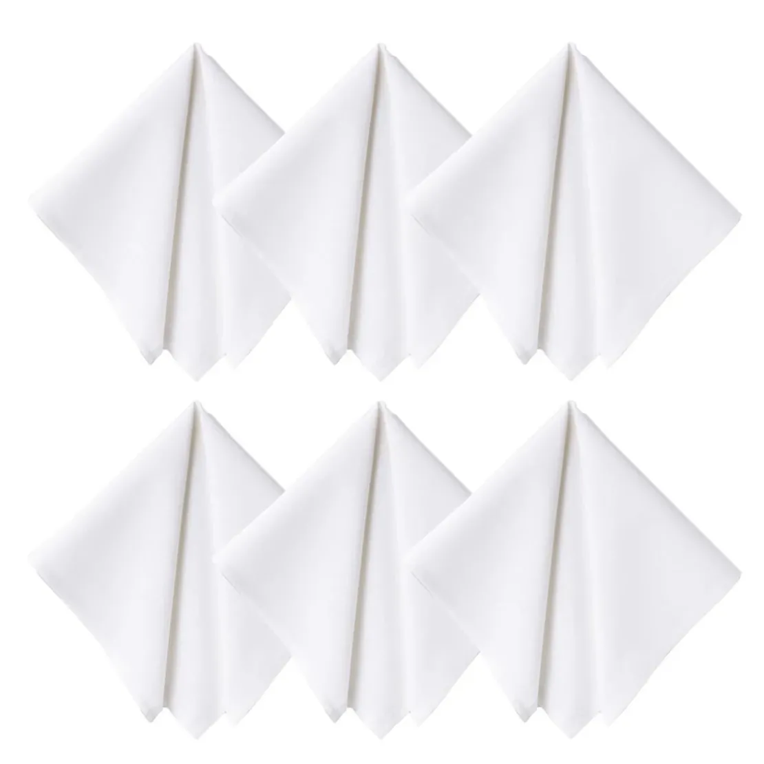 BecquetLot de 6 serviettes de table en coton blanc uni - LONA