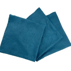 BecquetLot de 3 serviettes de table en polyester bleu orage effet froissé - FONTANA