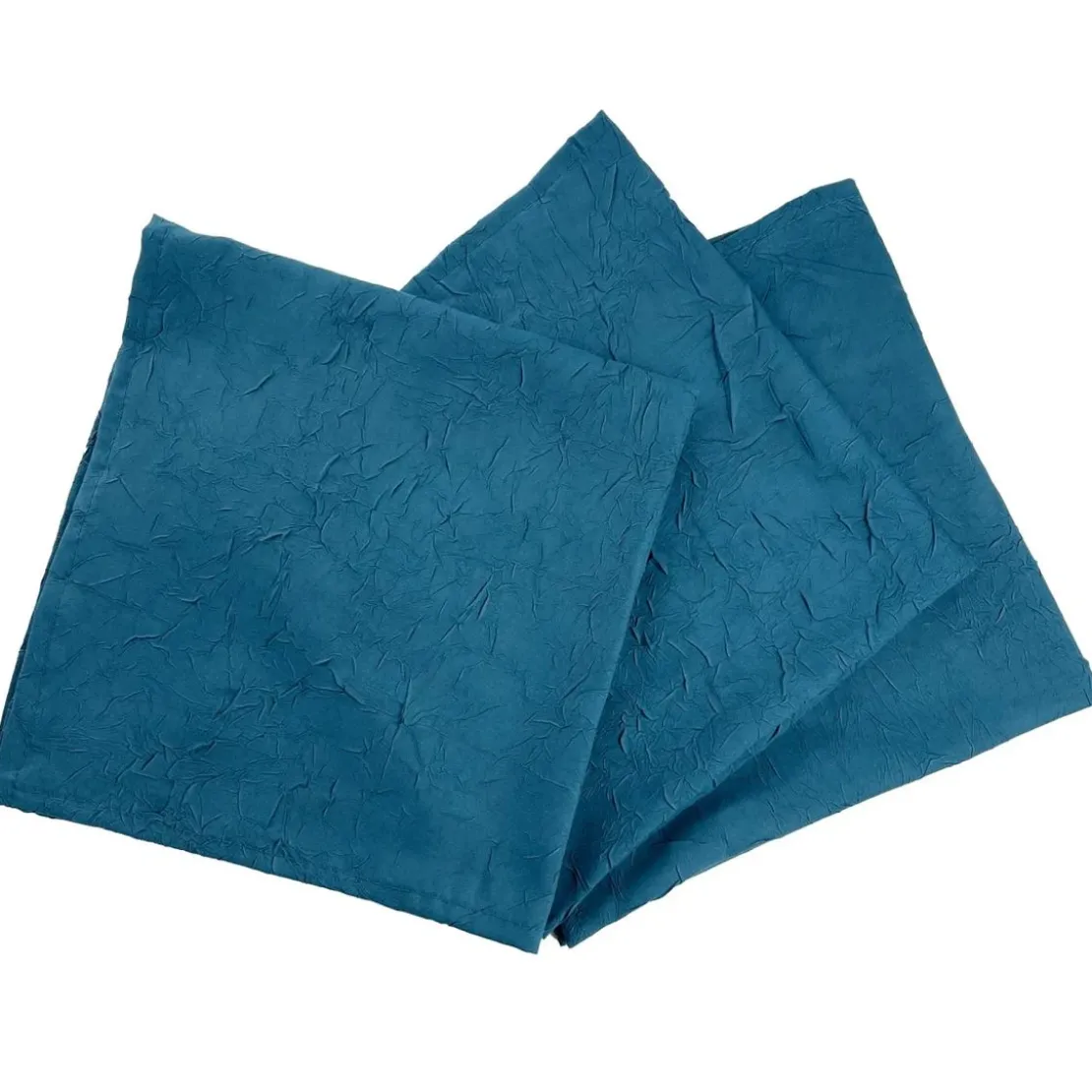 BecquetLot de 3 serviettes de table en polyester bleu orage effet froissé - FONTANA