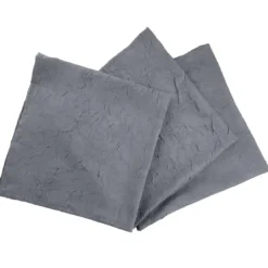 BecquetLot de 3 serviettes de table en polyester gris plomb effet froissé - FONTANA
