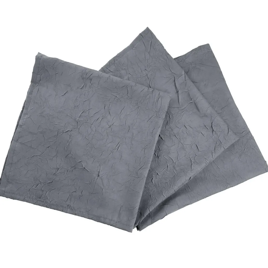 BecquetLot de 3 serviettes de table en polyester gris plomb effet froissé - FONTANA