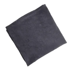 BecquetLot de 3 serviettes de table en polyester gris anthracite effet froissé - FONTANA