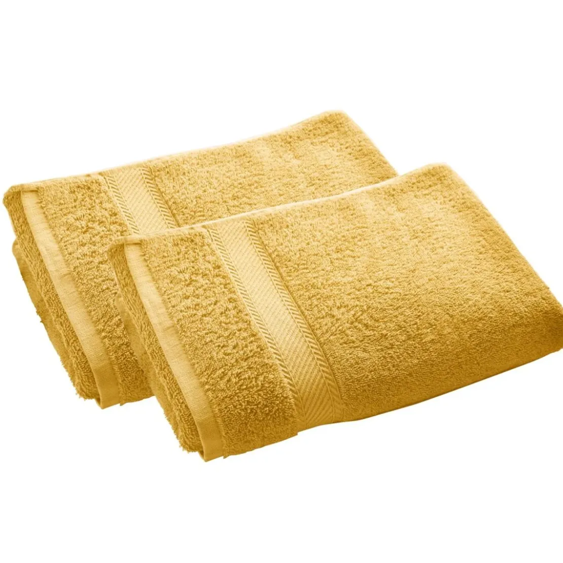 BecquetLot de 2 serviettes de toilette coton prélavé 420 g/m² CLAIRE - jaune miel