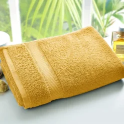 BecquetLot de 2 serviettes de toilette coton prélavé 420 g/m² CLAIRE - jaune miel