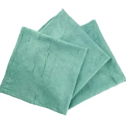 BecquetLot de 3 serviettes de table en polyester vert céladon effet froissé - FONTANA