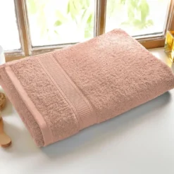 BecquetLot de 2 serviettes de toilette coton prélavé 420 g/m² CLAIRE - rose nude