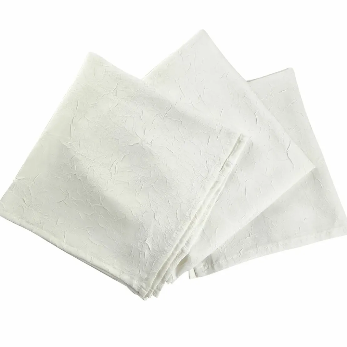 BecquetLot de 3 serviettes de table en polyester naturel effet froissé - FONTANA
