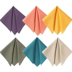 BecquetLot de 6 serviettes de table en coton multicolore uni - LONA