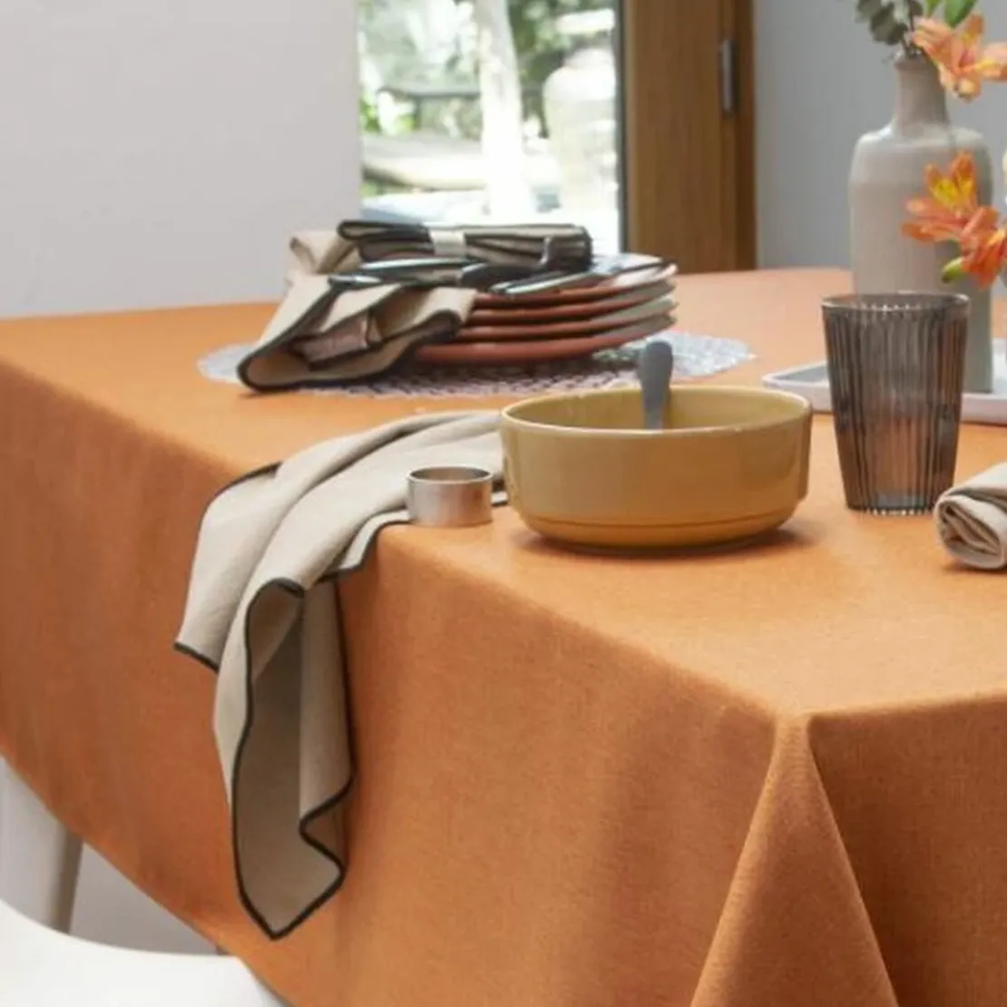 BecquetLot de 3 serviettes de table BROMENAP - gris