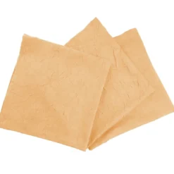 BecquetLot de 3 serviettes de table en polyester beige sable effet froissé - FONTANA