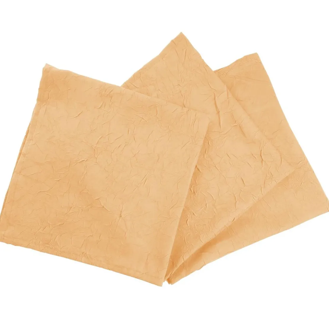 BecquetLot de 3 serviettes de table en polyester beige sable effet froissé - FONTANA