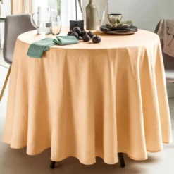 BecquetLot de 3 serviettes de table en polyester beige sable effet froissé - FONTANA