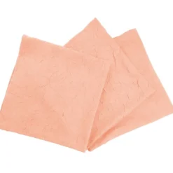 BecquetLot de 3 serviettes de table en polyester rose nude effet froissé - FONTANA