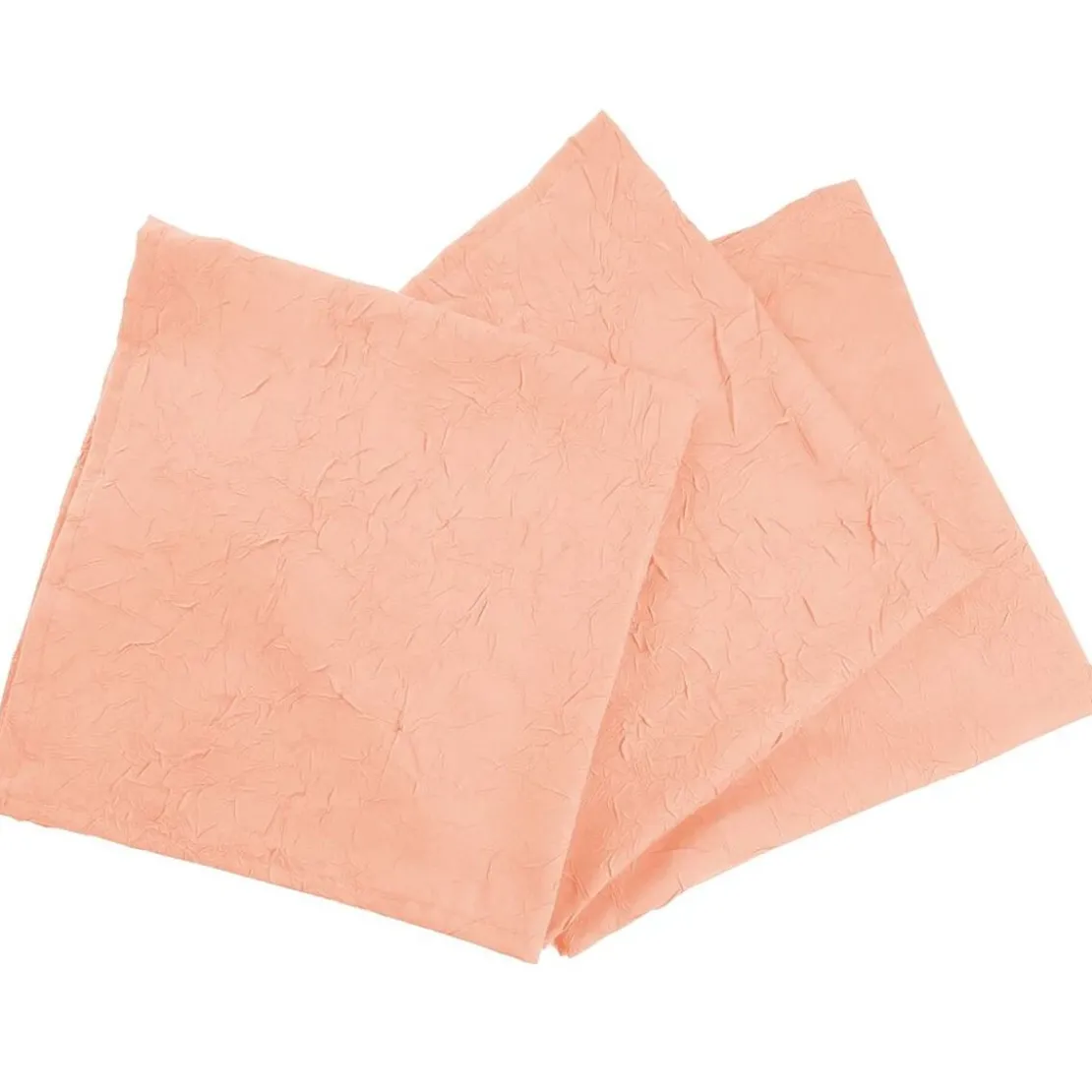 BecquetLot de 3 serviettes de table en polyester rose nude effet froissé - FONTANA