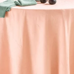 BecquetLot de 3 serviettes de table en polyester rose nude effet froissé - FONTANA
