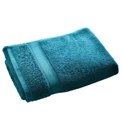 BecquetLot de 2 serviettes de toilette coton prélavé 420 g/m² CLAIRE - bleu canard