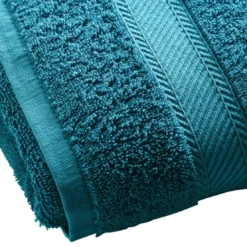 BecquetLot de 2 serviettes de toilette coton prélavé 420 g/m² CLAIRE - bleu canard