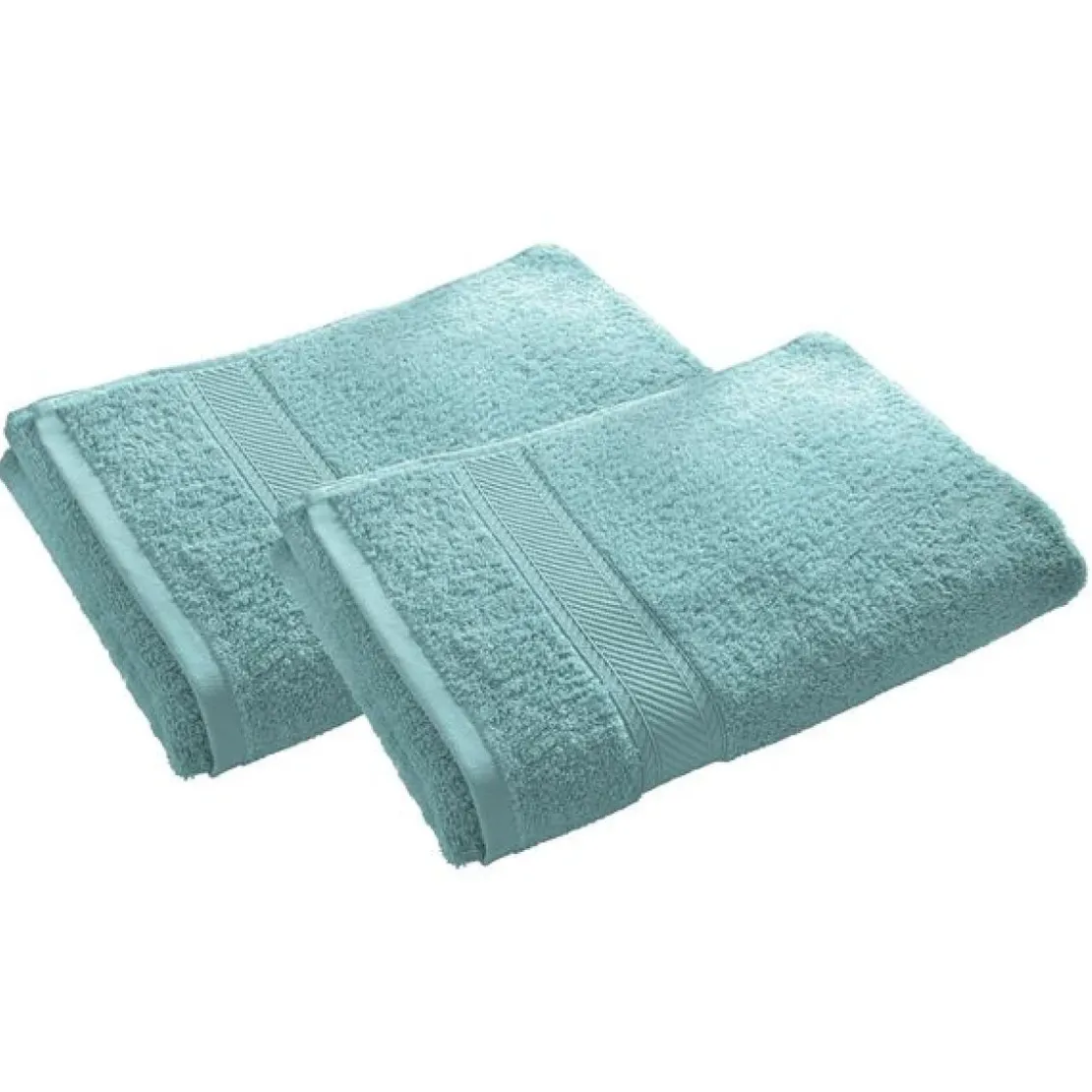 BecquetLot de 2 serviettes de toilette coton prélavé 420 g/m² CLAIRE - bleu aqua