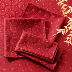 BecquetLot de 3 servietttes de table jacquard MANDARA - bordeaux
