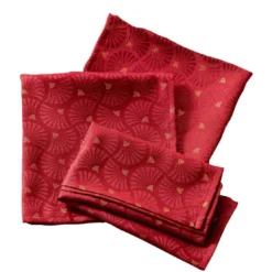 BecquetLot de 3 servietttes de table jacquard MANDARA - bordeaux