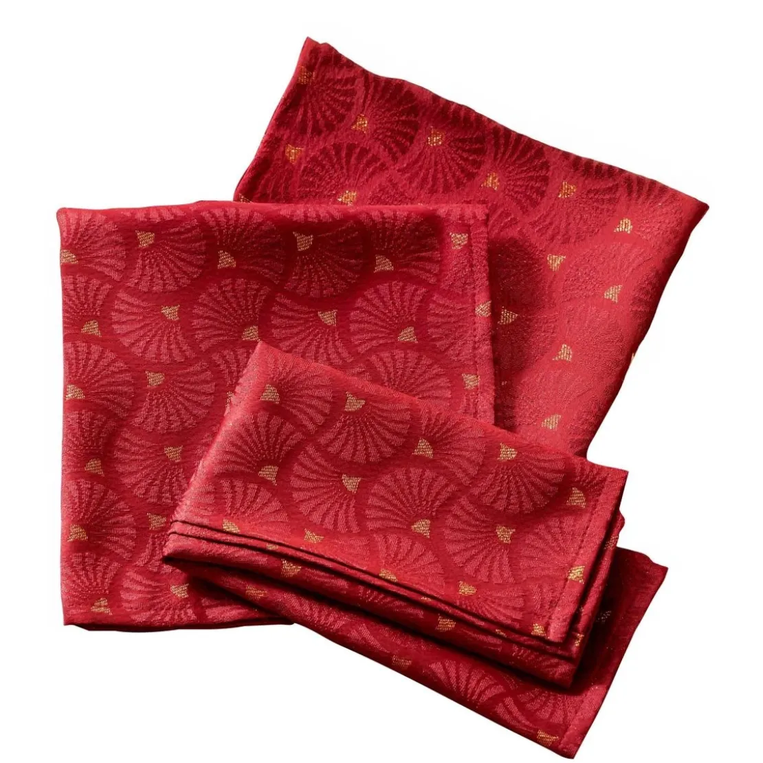 BecquetLot de 3 servietttes de table jacquard MANDARA - bordeaux