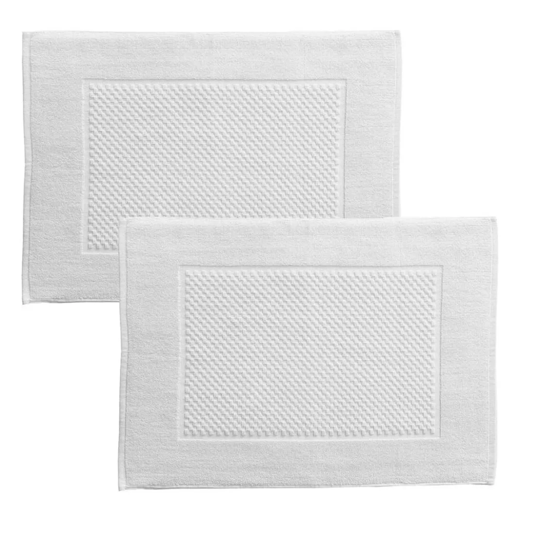 BecquetLot de 2 tapis de bain coton 800 g/m² GALAXI - blanc