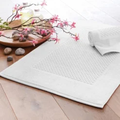 BecquetLot de 2 tapis de bain coton 800 g/m² GALAXI - blanc