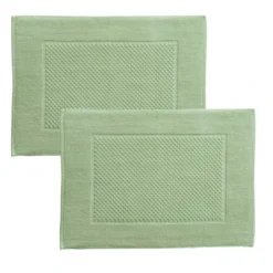 BecquetLot de 2 tapis de bain coton 800 g/m² GALAXI - vert jade