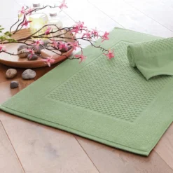 BecquetLot de 2 tapis de bain coton 800 g/m² GALAXI - vert jade