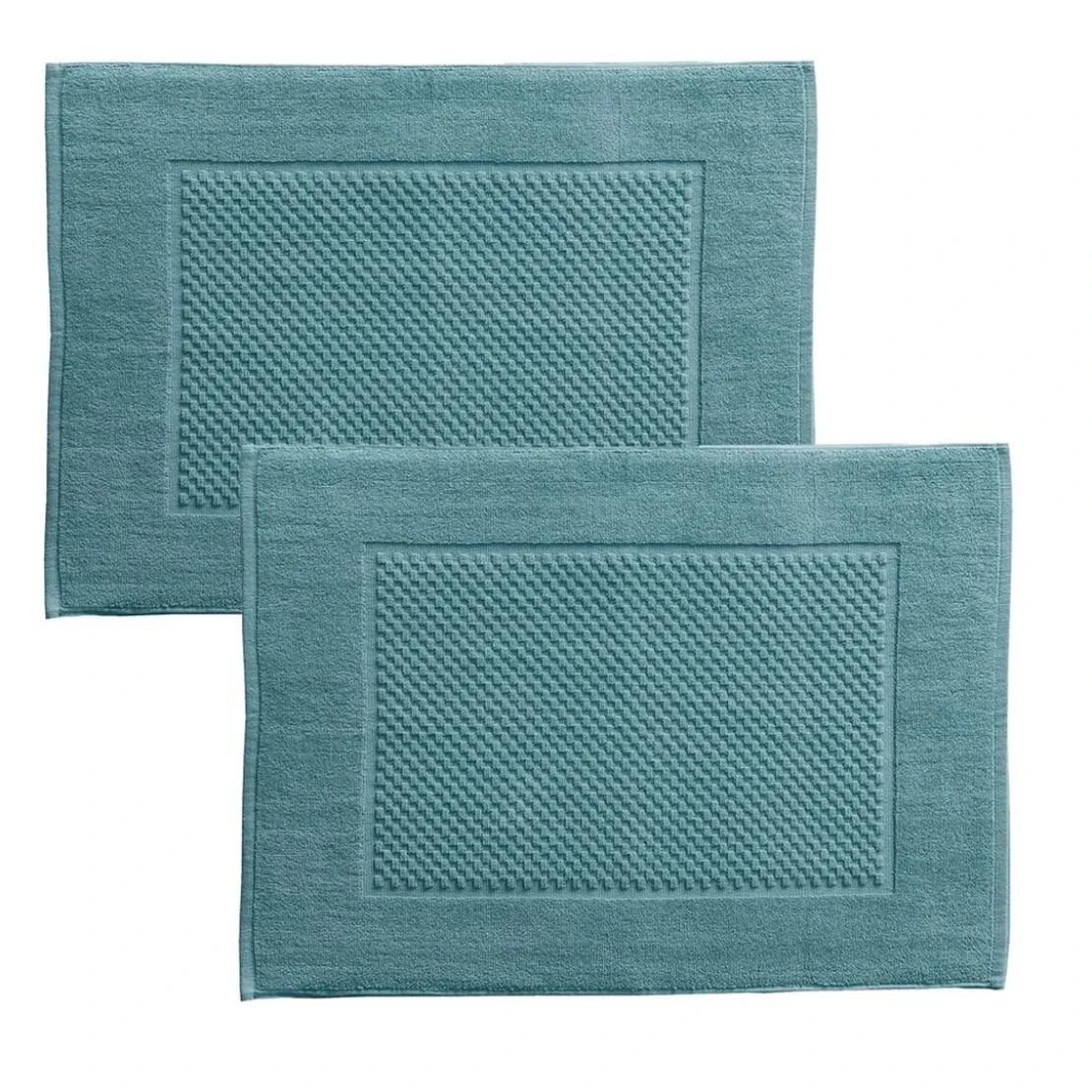 BecquetLot de 2 tapis de bain coton 800 g/m² GALAXI - bleu paon