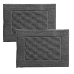 BecquetLot de 2 tapis de bain coton 800 g/m² GALAXI - gris foncé